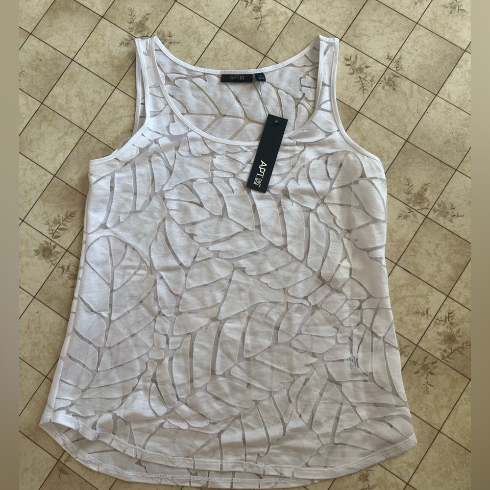 White semi sheer tank